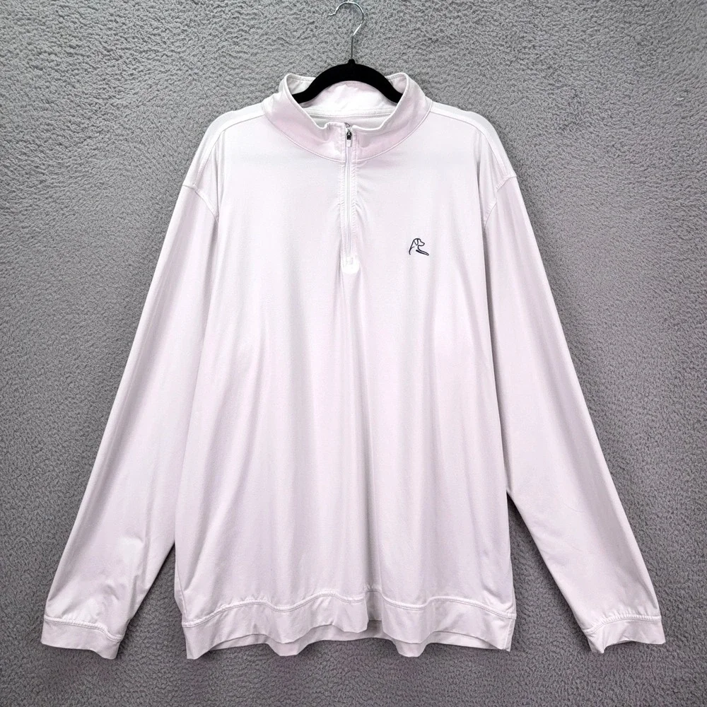 Rhoback Shirt Men 3XL White 1/4 Zip Pullover Performance Athleisure Stretch Golf